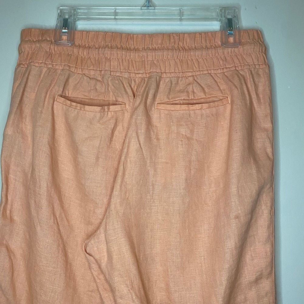 ATHLETA woman's size 10 Cabo linen peach drawstring jogger lightweight pants - Picture 6 of 13